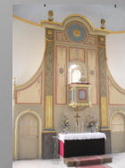 Restauierung der gesamten Ausstattung. Altar der Evangelischen Kirche in Üplingen